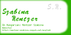 szabina mentzer business card